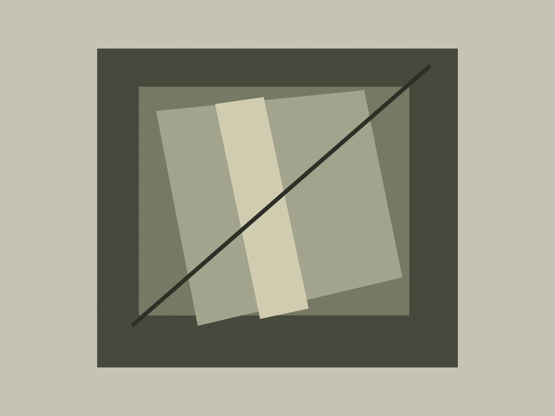 Original abstract study in mineral and olive tones
